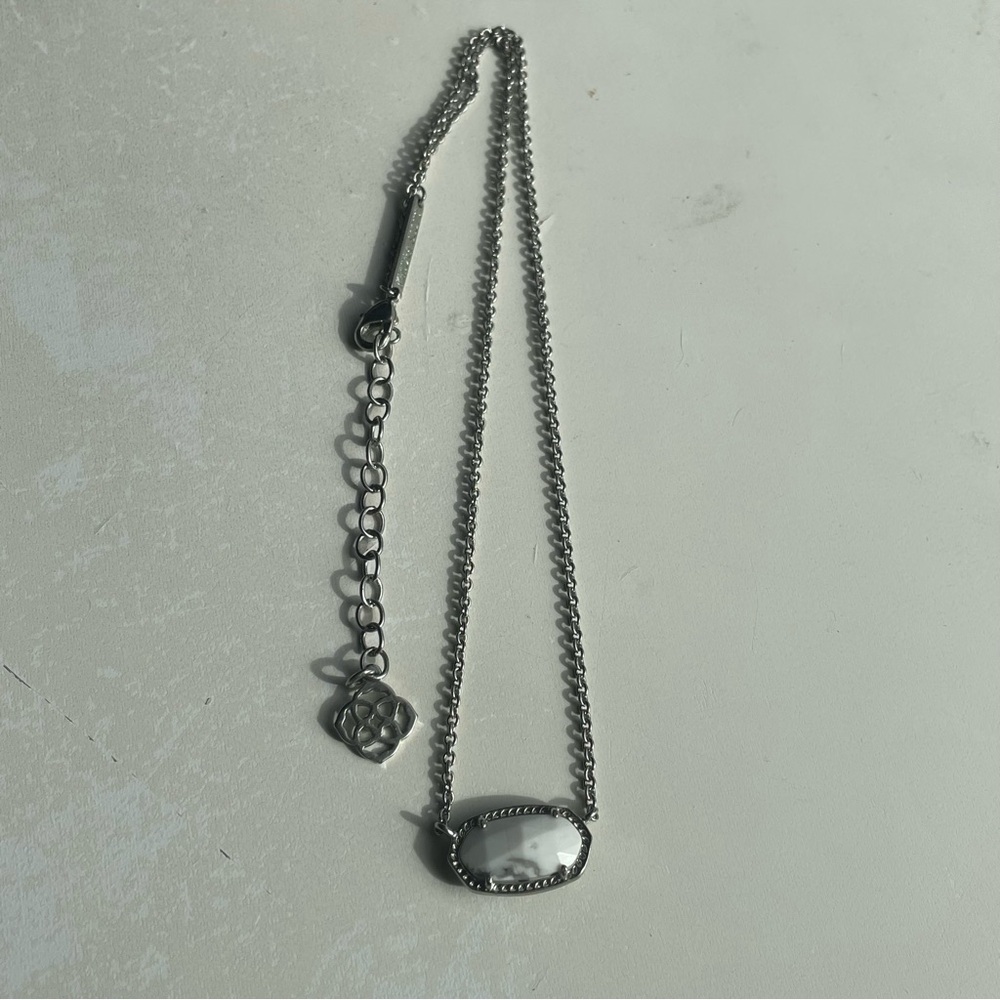 Kendra Scott Silver Chain Necklace with White Stone - Picture 4 of 4